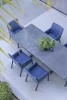 Table Amaka les jardins 204/306X102 aluminium et céramique Anthracite/Ardoise Couleurs : Gris espace/Noir marbré